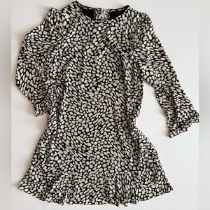 Who What Wear Stylish Black and White Patterned Dress